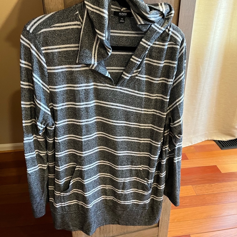 Striped Long-Sleeve Sweater Top
